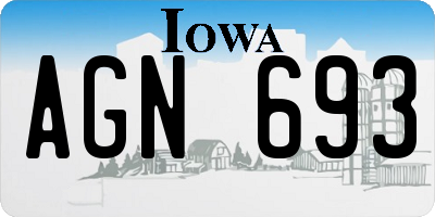 IA license plate AGN693
