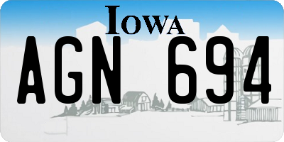 IA license plate AGN694