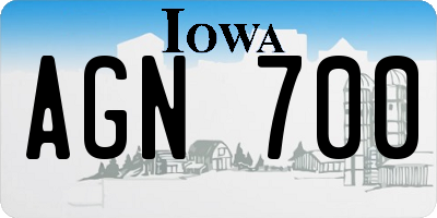 IA license plate AGN700