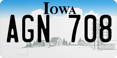 IA license plate AGN708