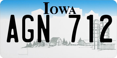 IA license plate AGN712