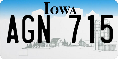 IA license plate AGN715