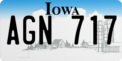 IA license plate AGN717