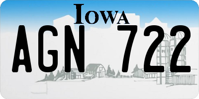 IA license plate AGN722
