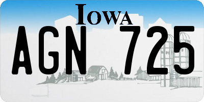 IA license plate AGN725