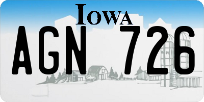 IA license plate AGN726