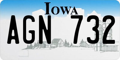 IA license plate AGN732