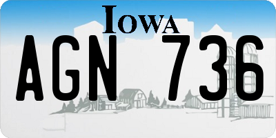 IA license plate AGN736