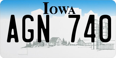 IA license plate AGN740