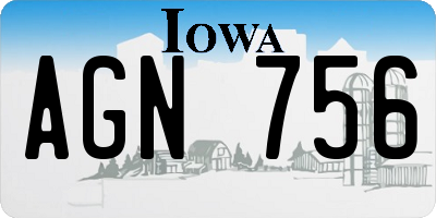 IA license plate AGN756