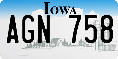 IA license plate AGN758