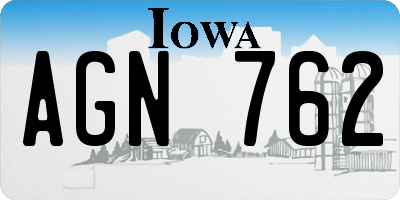 IA license plate AGN762