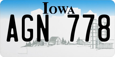 IA license plate AGN778