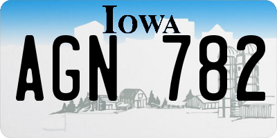 IA license plate AGN782