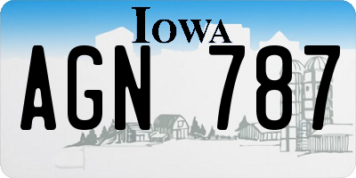 IA license plate AGN787