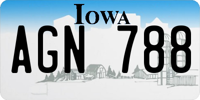 IA license plate AGN788