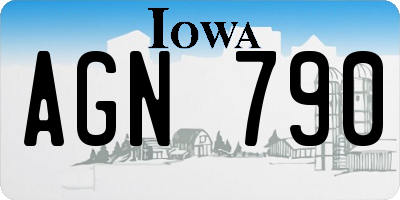 IA license plate AGN790