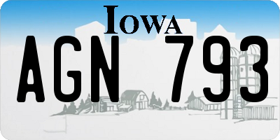 IA license plate AGN793