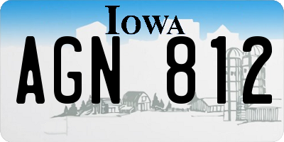IA license plate AGN812
