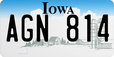 IA license plate AGN814
