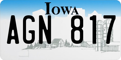 IA license plate AGN817