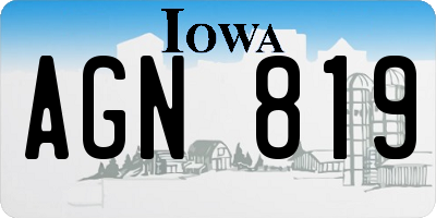 IA license plate AGN819