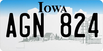 IA license plate AGN824