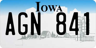 IA license plate AGN841