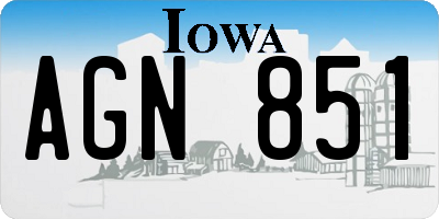 IA license plate AGN851
