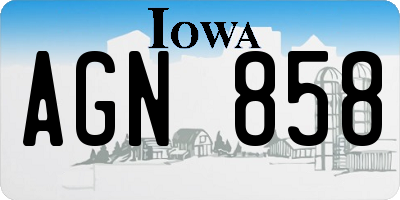 IA license plate AGN858