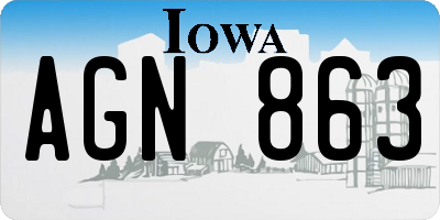 IA license plate AGN863