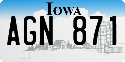 IA license plate AGN871