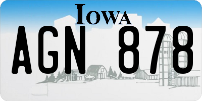 IA license plate AGN878