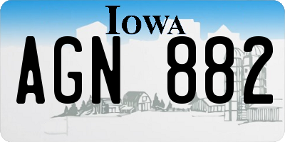 IA license plate AGN882
