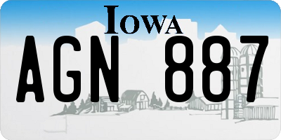 IA license plate AGN887