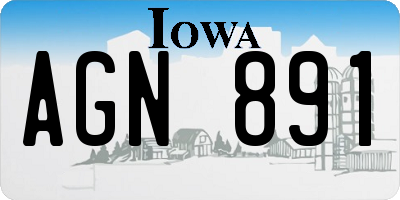 IA license plate AGN891