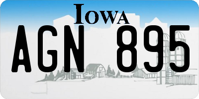 IA license plate AGN895
