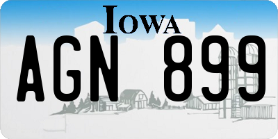 IA license plate AGN899