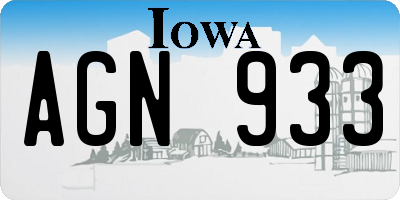 IA license plate AGN933