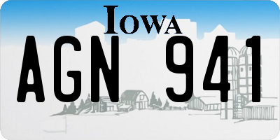 IA license plate AGN941