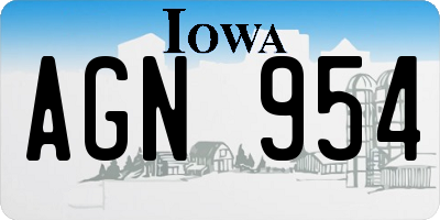 IA license plate AGN954