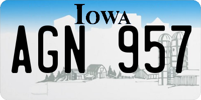 IA license plate AGN957