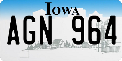 IA license plate AGN964