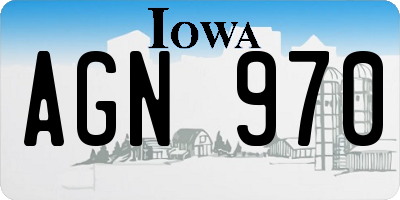 IA license plate AGN970