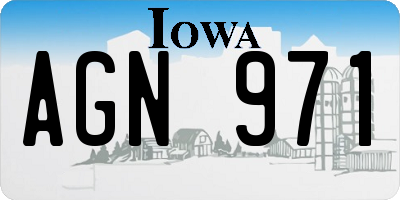IA license plate AGN971