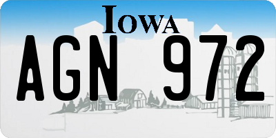 IA license plate AGN972