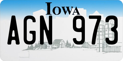 IA license plate AGN973