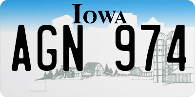 IA license plate AGN974