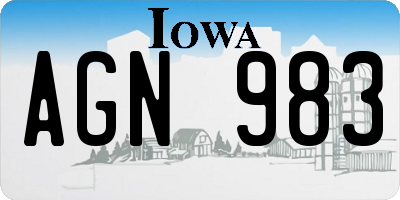 IA license plate AGN983