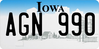 IA license plate AGN990